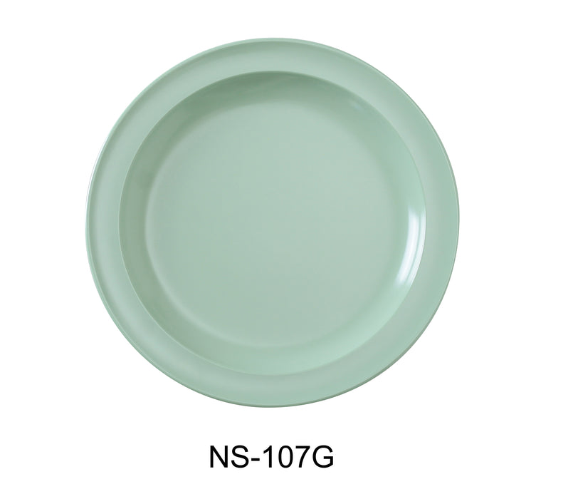 Yanco NS-107G Nessico Round Dessert Plate, 7.25" Diameter, Melamine, Green Color, Pack of 48