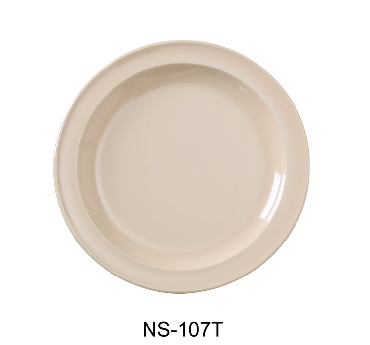 Yanco NS-107T Nessico Round Dessert Plate, 7.25" Diameter, Melamine, Tan Color, Pack of 48