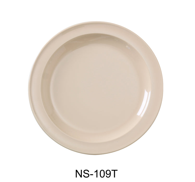 Yanco NS-109T Nessico Round Dinner Plate, 9" Diameter, Melamine, Tan Color, Pack of 24