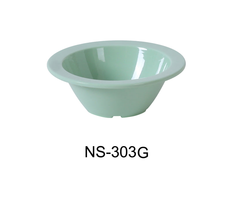 Yanco NS-303G Nessico Fruit Bowl, 4 oz Capacity, 1.25" Height, 4.75" Diameter, Melamine, Green Color, Pack of 48