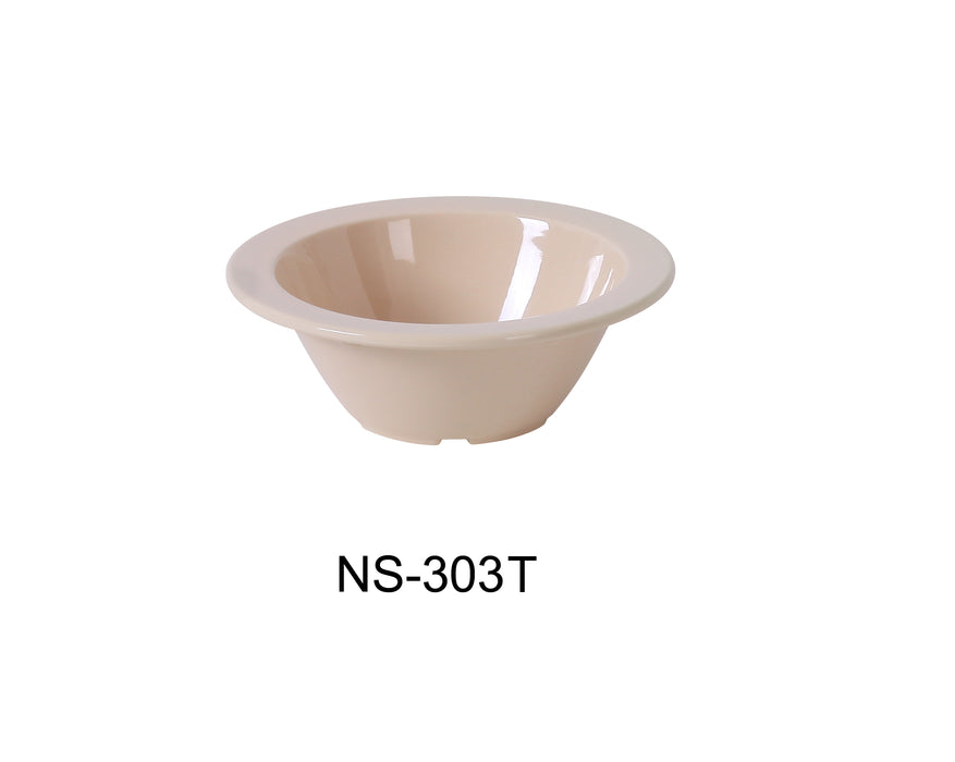 Yanco NS-303T Nessico Fruit Bowl, 4 oz Capacity, 1.25" Height, 4.75" Diameter, Melamine, Tan Color, Pack of 48