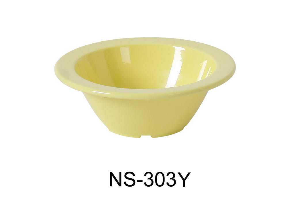 Yanco NS-303Y Nessico Fruit Bowl, 4 oz Capacity, 1.25" Height, 4.75" Diameter, Melamine, Yellow Color, Pack of 48