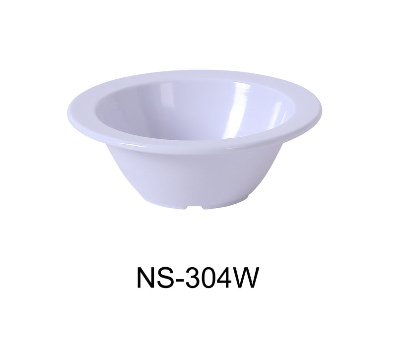 Yanco NS-304W Nessico Fruit Bowl, 5 oz Capacity, 1.5" Height, 4.75" Diameter, Melamine, White Color, Pack of 48