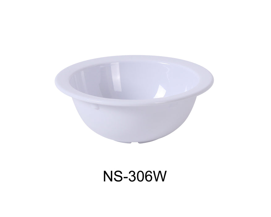 Yanco NS-306W Nessico Grapefruit Bowl, 13 oz Capacity, 2.5" Height, 5.75" Diameter, Melamine, White Color, Pack of 48