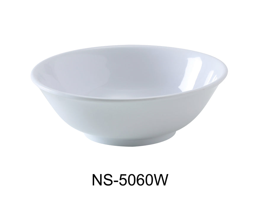 Yanco NS-5060W Nessico Rimless Bowl, 22 oz Capacity, 2.15" Height, 6.75" Diameter, Melamine, White Color, Pack of 24