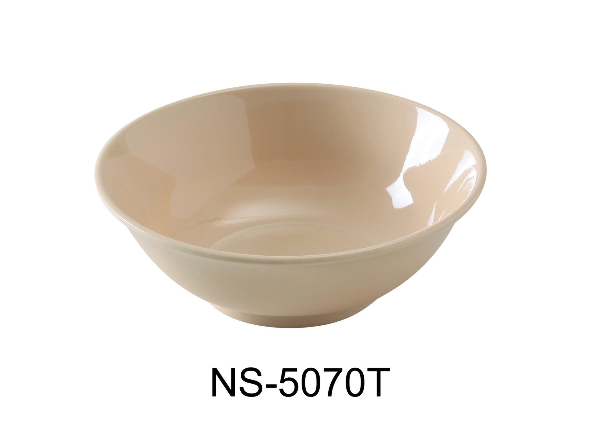 Yanco NS - 5070T Nessico Rimless Bowl, 36 oz Capacity, 2.5" Height, 7.75" Diameter, Melamine, Tan Color, Pack of 12