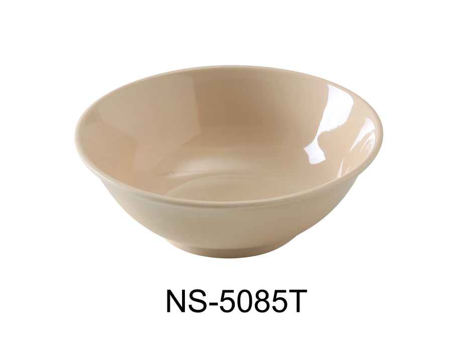 Yanco NS-5085T Nessico Rimless Bowl, 57 oz Capacity, 3.25" Height, 9.75" Diameter, Melamine, Tan Color, Pack of 12
