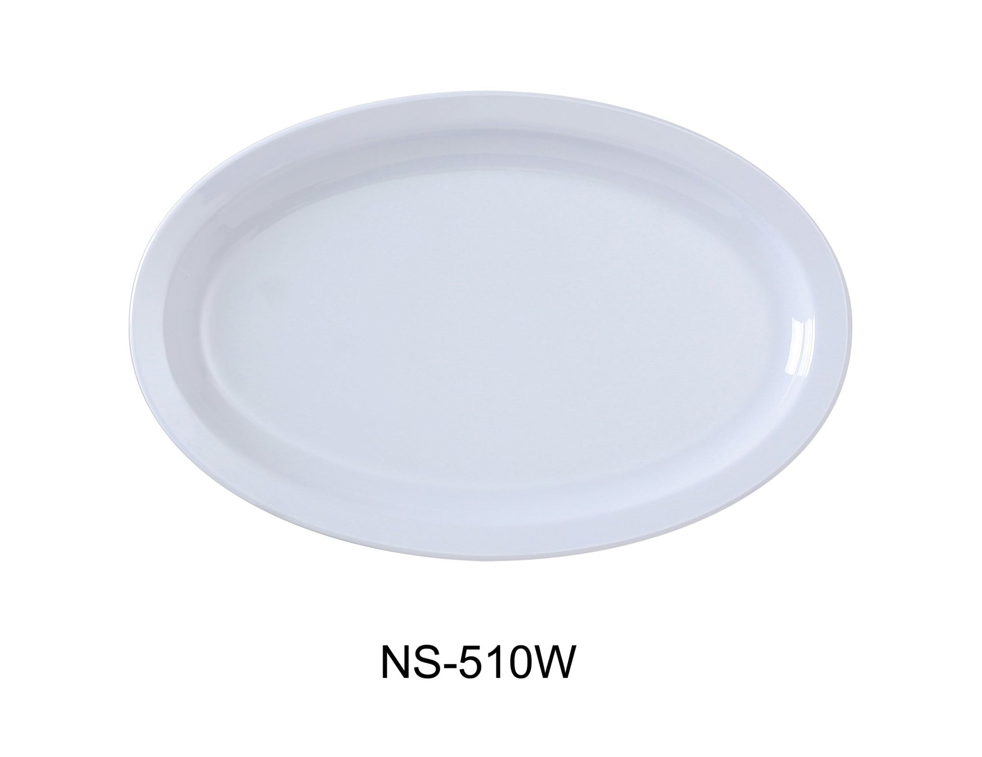 Yanco NS - 510W Nessico Oval Platter with Narrow Rim, 9.75" Length, 6.75" Width, Melamine, White Color, Pack of 24