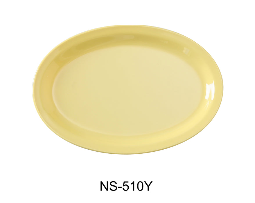 Yanco NS-510Y Nessico Oval Platter with Narrow Rim, 9.75" Length, 7.75" Width, Melamine, Yellow Color, Pack of 24
