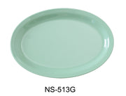 Yanco NS - 513G Nessico Oval Platter with Narrow Rim, 13" Length, 8.5" Width, Melamine, Green Color, Pack of 24