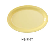 Yanco NS - 516Y Nessico Oval Platter with Narrow Rim, 15.5" Length, 11.75" Width, Melamine, Yellow Color, Pack of 12