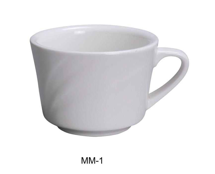 Yanco MM-1 Miami 7.5 oz Coffee/Tea Cup, 3.5″ Diameter, China, Bone White, Pack of 36
