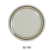 Yanco SS - 107 Sesame Round Dinner Plate, 7.25"‚ Diameter, Melamine, Pack of 48