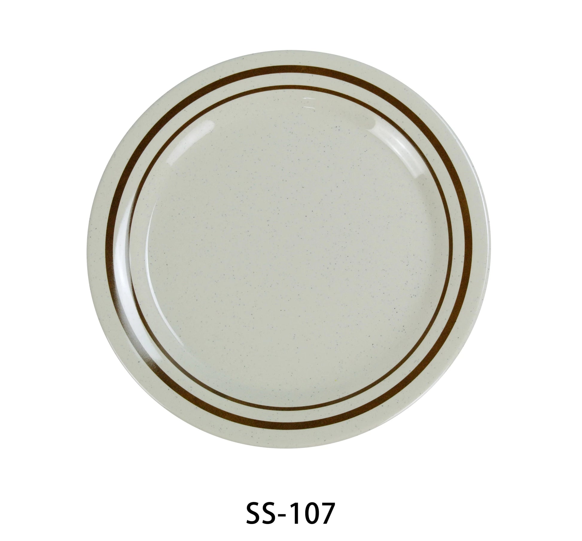 Yanco SS - 107 Sesame Round Dinner Plate, 7.25"‚ Diameter, Melamine, Pack of 48