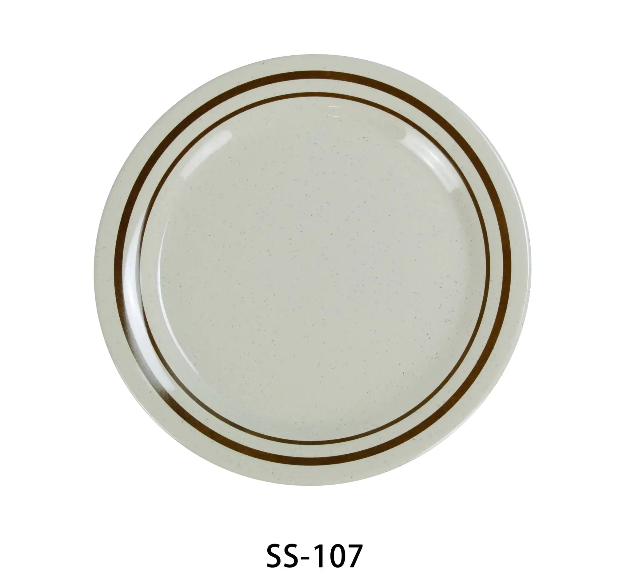 Yanco SS - 107 Sesame Round Dinner Plate, 7.25"‚ Diameter, Melamine, Pack of 48
