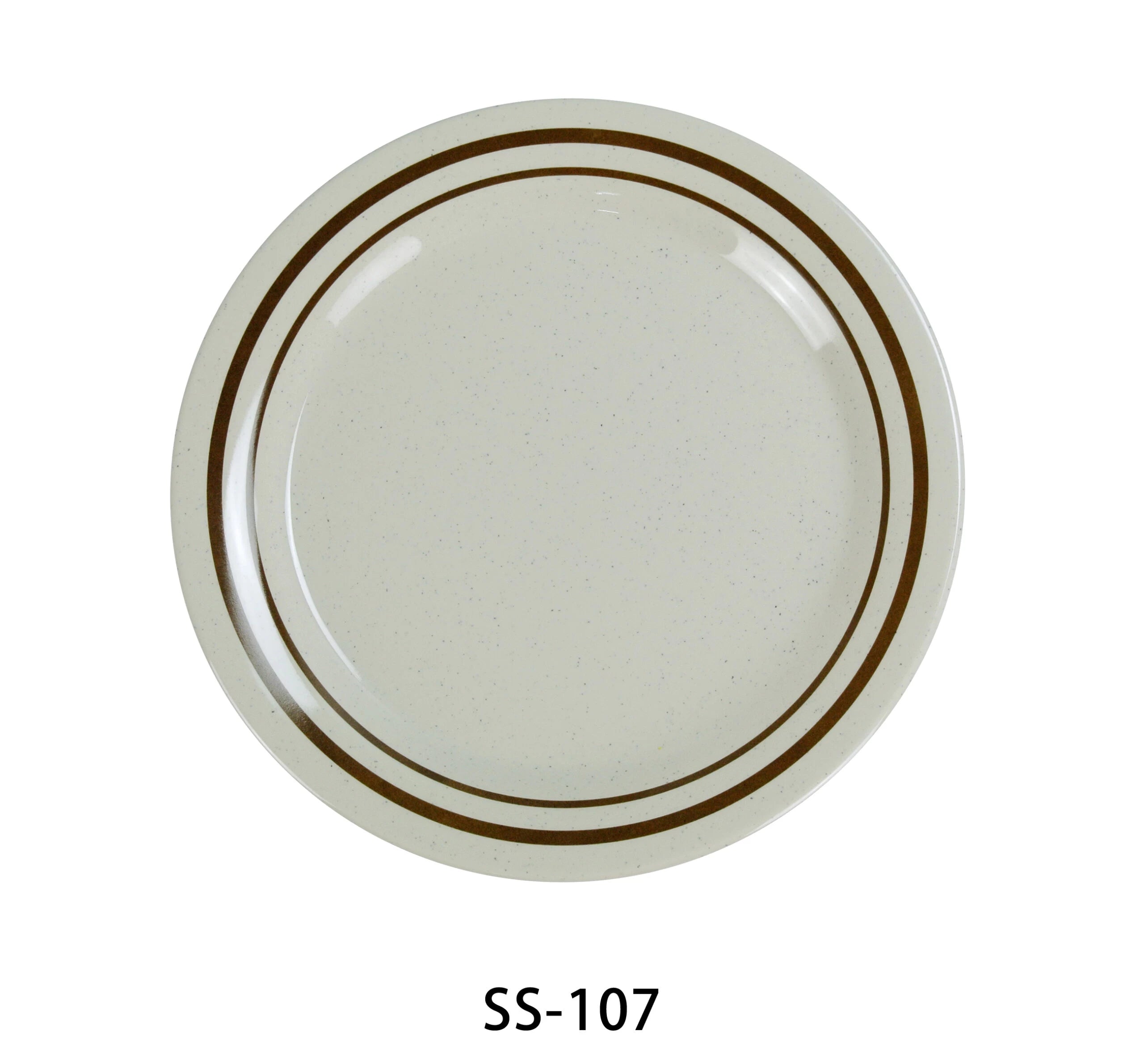 Yanco SS - 107 Sesame Round Dinner Plate, 7.25"‚ Diameter, Melamine, Pack of 48