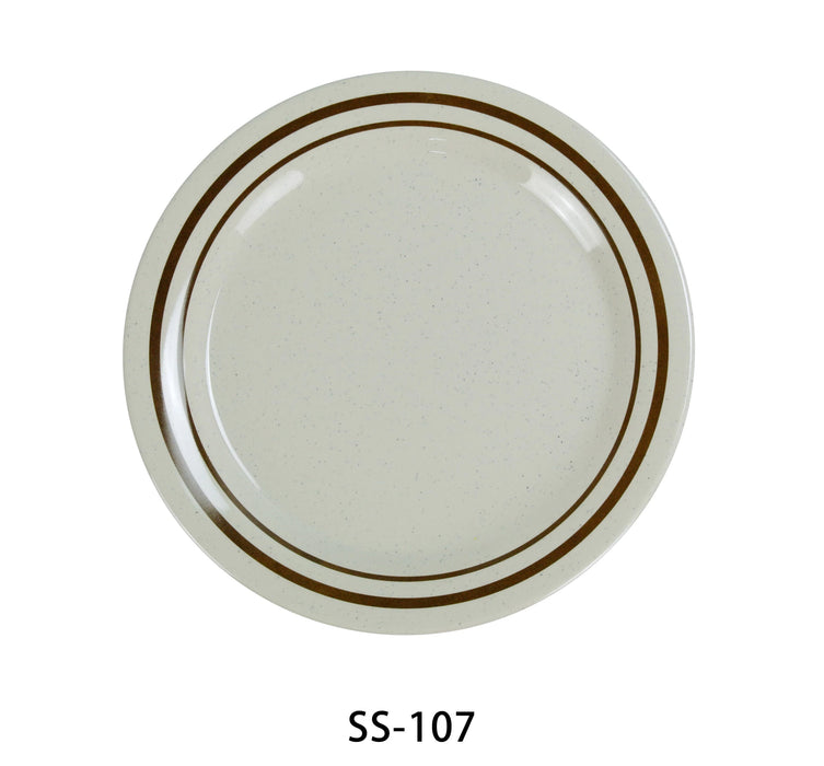 Yanco SS-107 Sesame Round Dinner Plate, 7.25″ Diameter, Melamine, Pack of 48