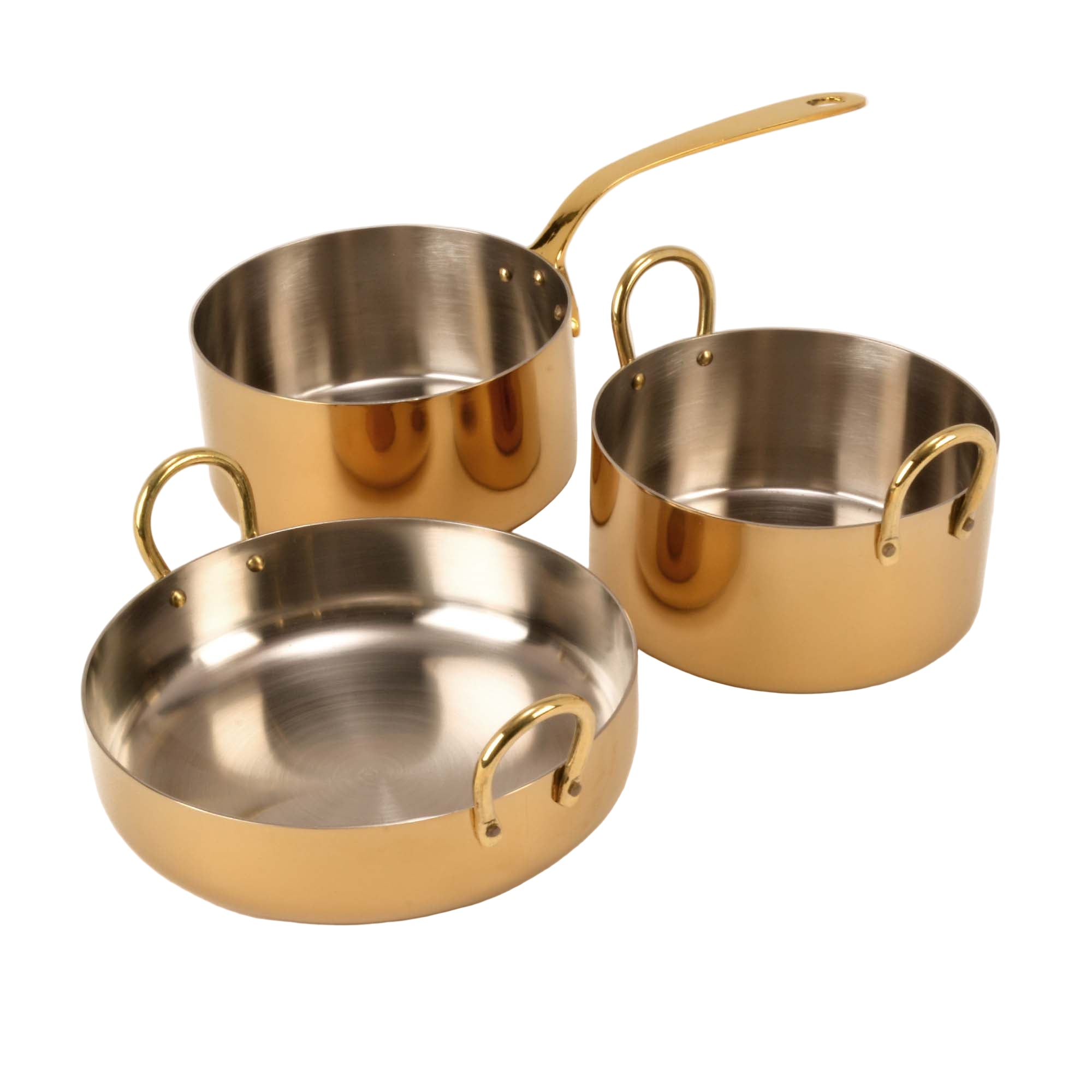 Stainless Steel Gold Sauce Pan serving bowls - 20 Oz
