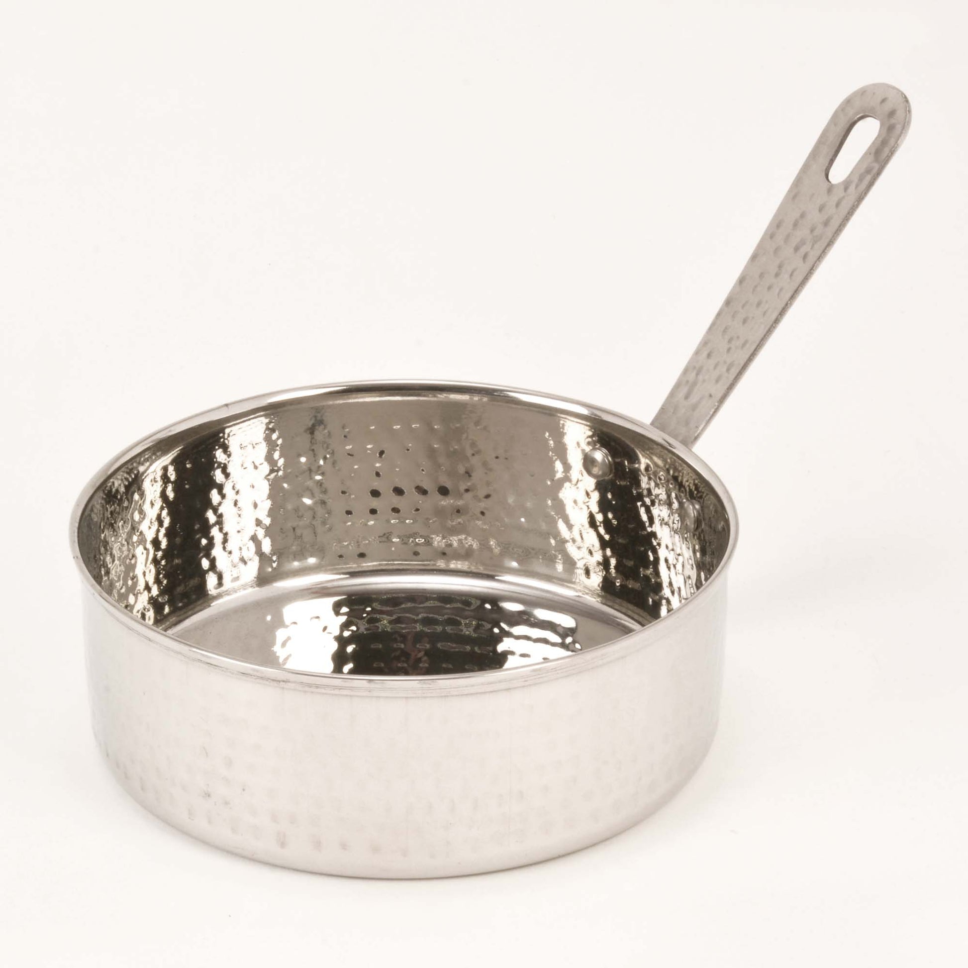 Serving ware Hammered Stainless Steel Mini Sauce Pans serving bowl # 2 - 20 oz.