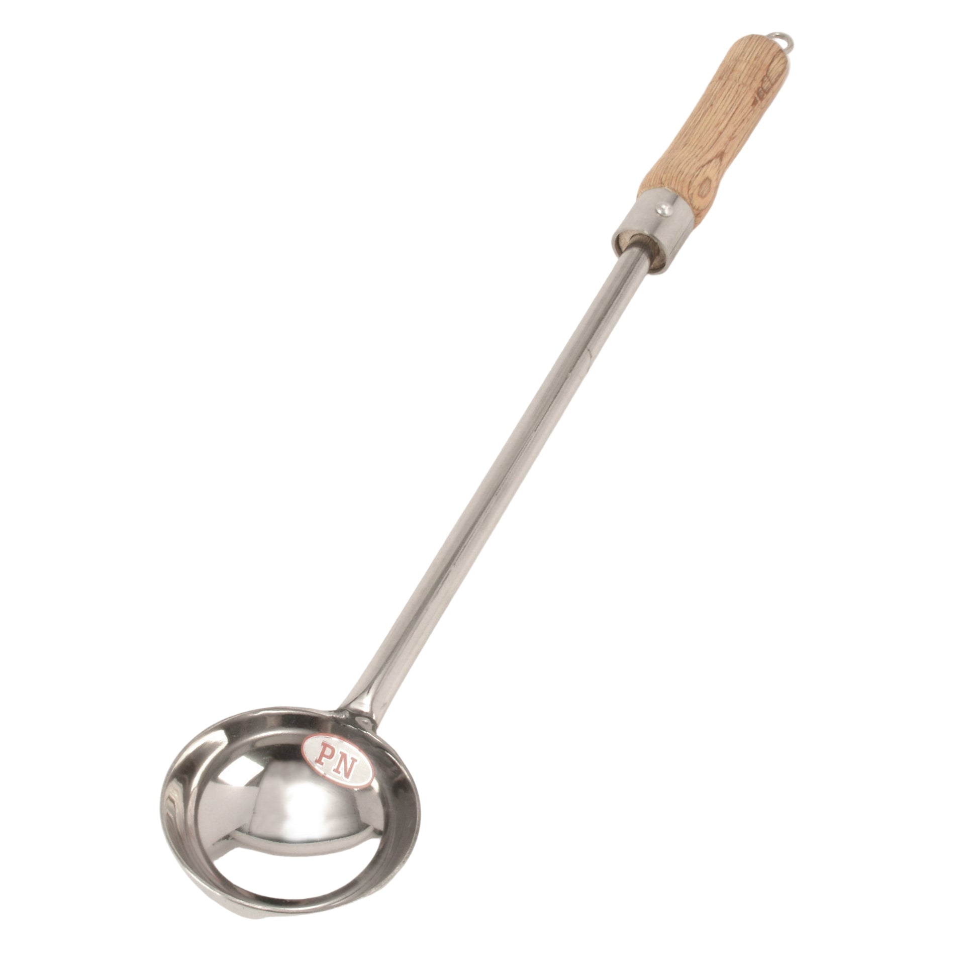 8 Oz. Stainless Steel Ladle / Scoop with Long Wood Handle - 19.5 Inches (49.5 cm)