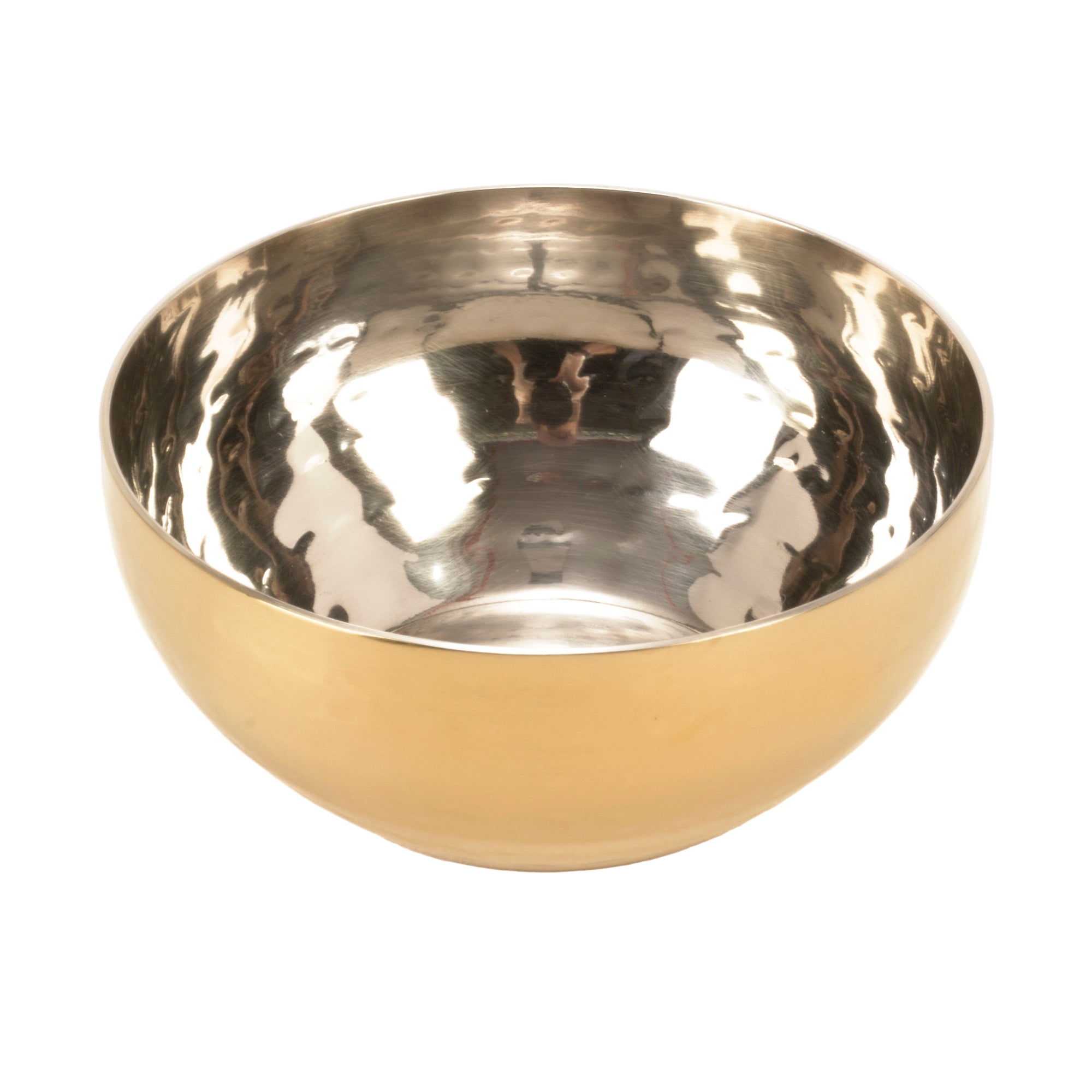 Hammered Stainless Steel Gold Finish Katori Bowl 5 Oz.