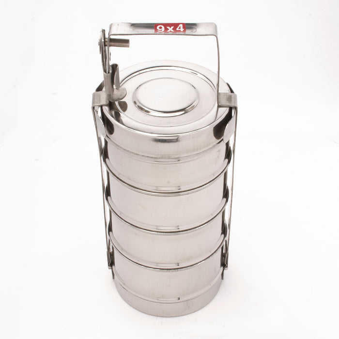 Stainless Steel Tiffin Lunch Box 4 Tier, 20 Oz. Bowl