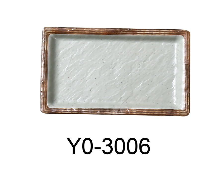 Yanco YO-3006 Yoto 6 1/2″ X 3 3/4″ X 3/4″ DEEP RECTANGULAR SUSHI PLATE, Melamine, Matte Finish, Pack of 48