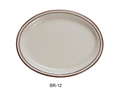 Yanco BR - 12 Brown Speckled Platter, 9.5"‚ Length, 7.5"‚ Width, China, American White Color, Pack of 24