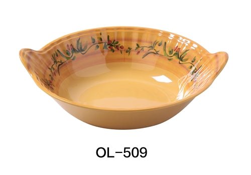 Yanco OL - 509 Olive 8" BOWL WITH HANDLE 1 QT, 9" Length and 3" Height with Handle, Melamine, Pack of 12
