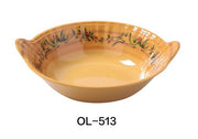 Yanco OL - 513 Olive 12" BOWL WITH HANDLE 3 QT, 13.5" Length and 4" Height with Handle, Melamine, Pack of 6