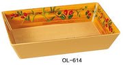 Yanco OL - 614 Olive Rectangular Deep Plate, 13.75" Length, 10" Width, 2.5" Height, Melamine, Pack of 12