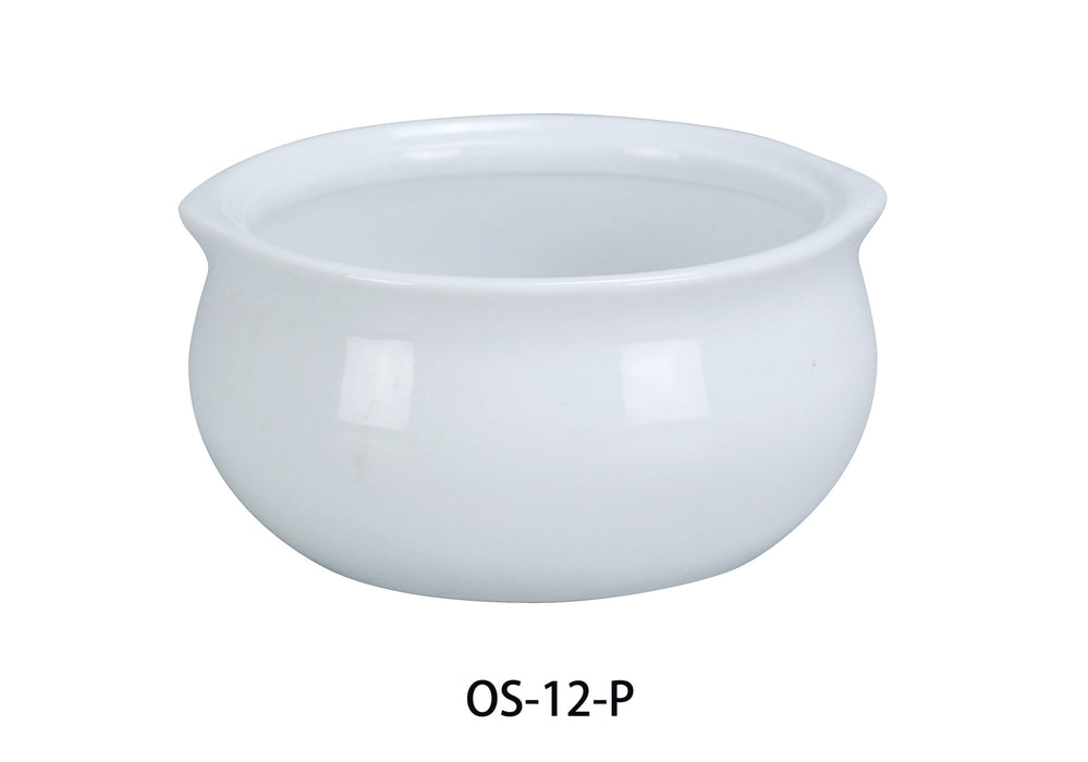 Yanco OS-12-P Onion Soup Crock, 12 oz Capacity, 4.25″ Diameter, 2″ Height, China, Super White Color, Pack of 24