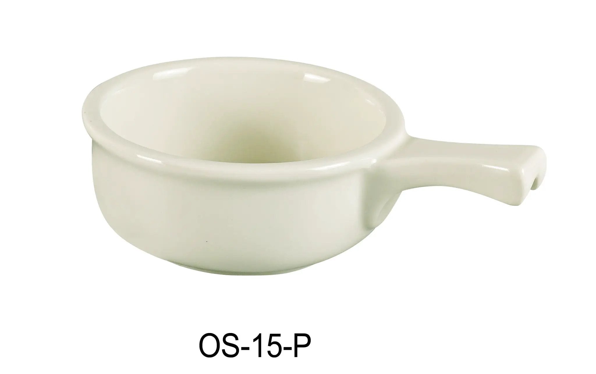Yanco – Yanco OS-15-P New Onion Soup Crock with Handle, 15 oz, 5.25" X 2.25", China, Super White