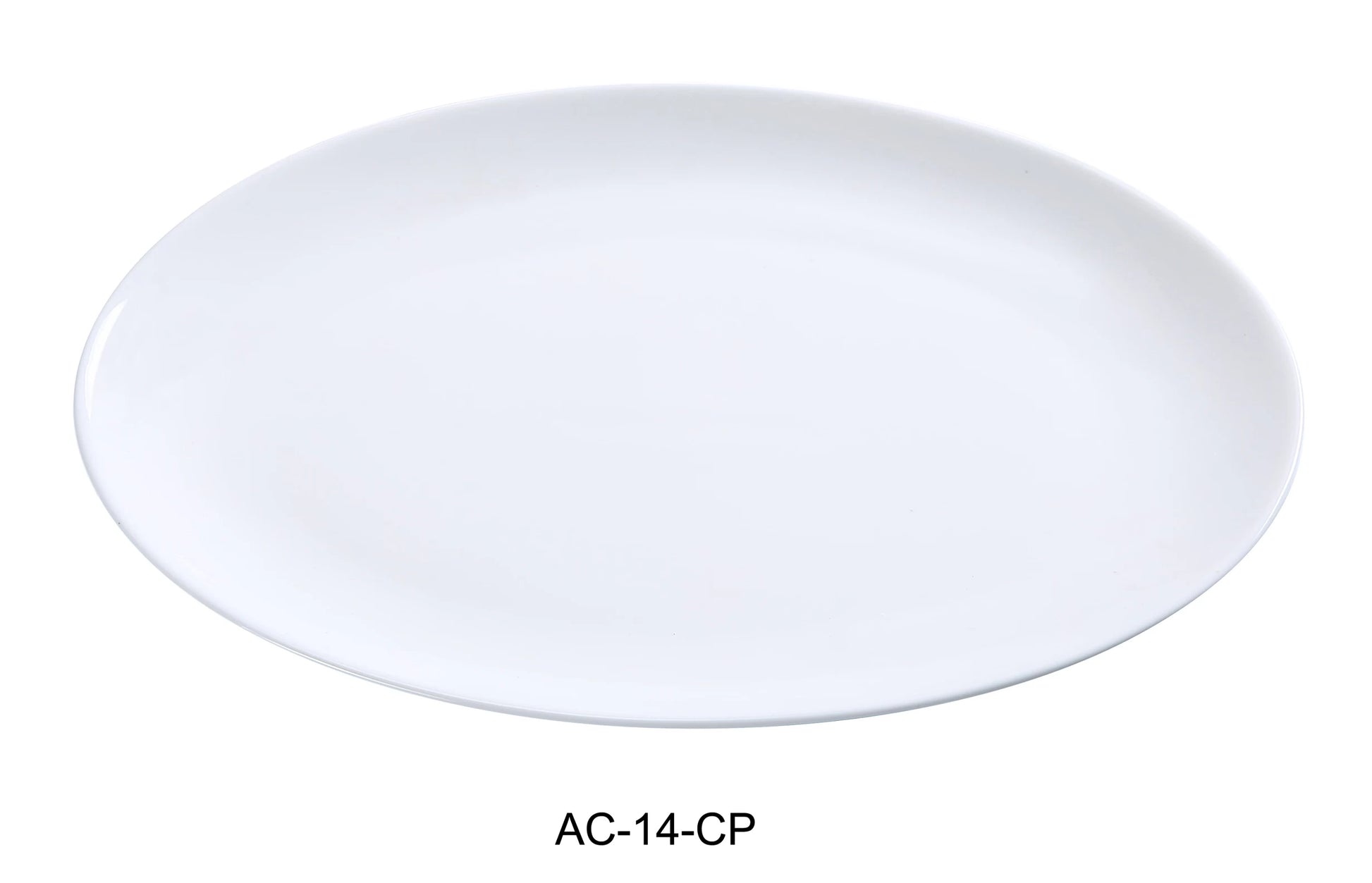 Yanco AC - 14 - CP ABCO Coupe Platter, 14.25"‚ Length x 9.5"‚ Width, China, Super White, Pack of 12