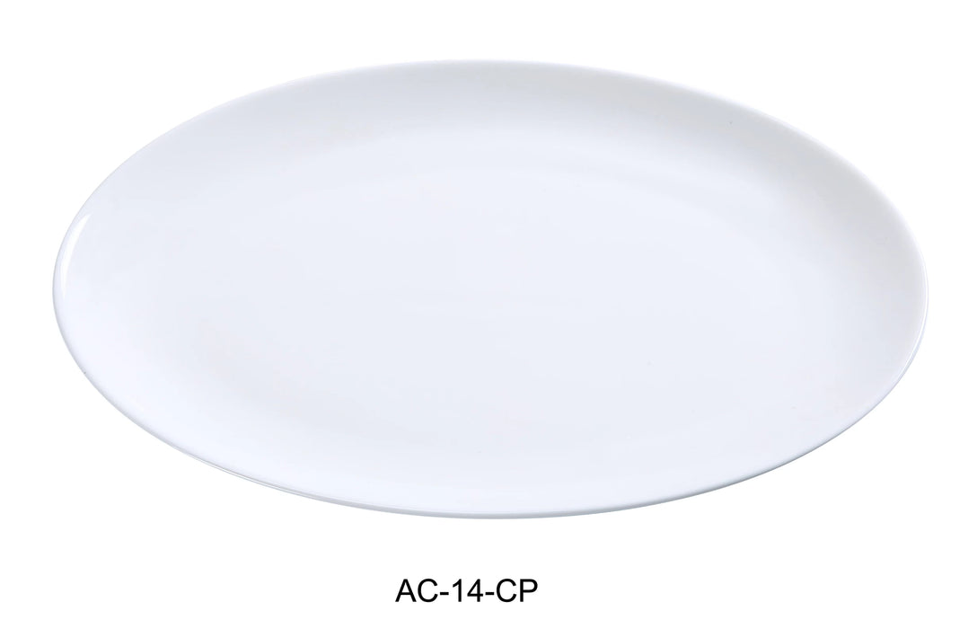 Yanco AC-14-CP ABCO Coupe Platter, 14.25″ Length x 9.5″ Width, China, Super White, Pack of 12
