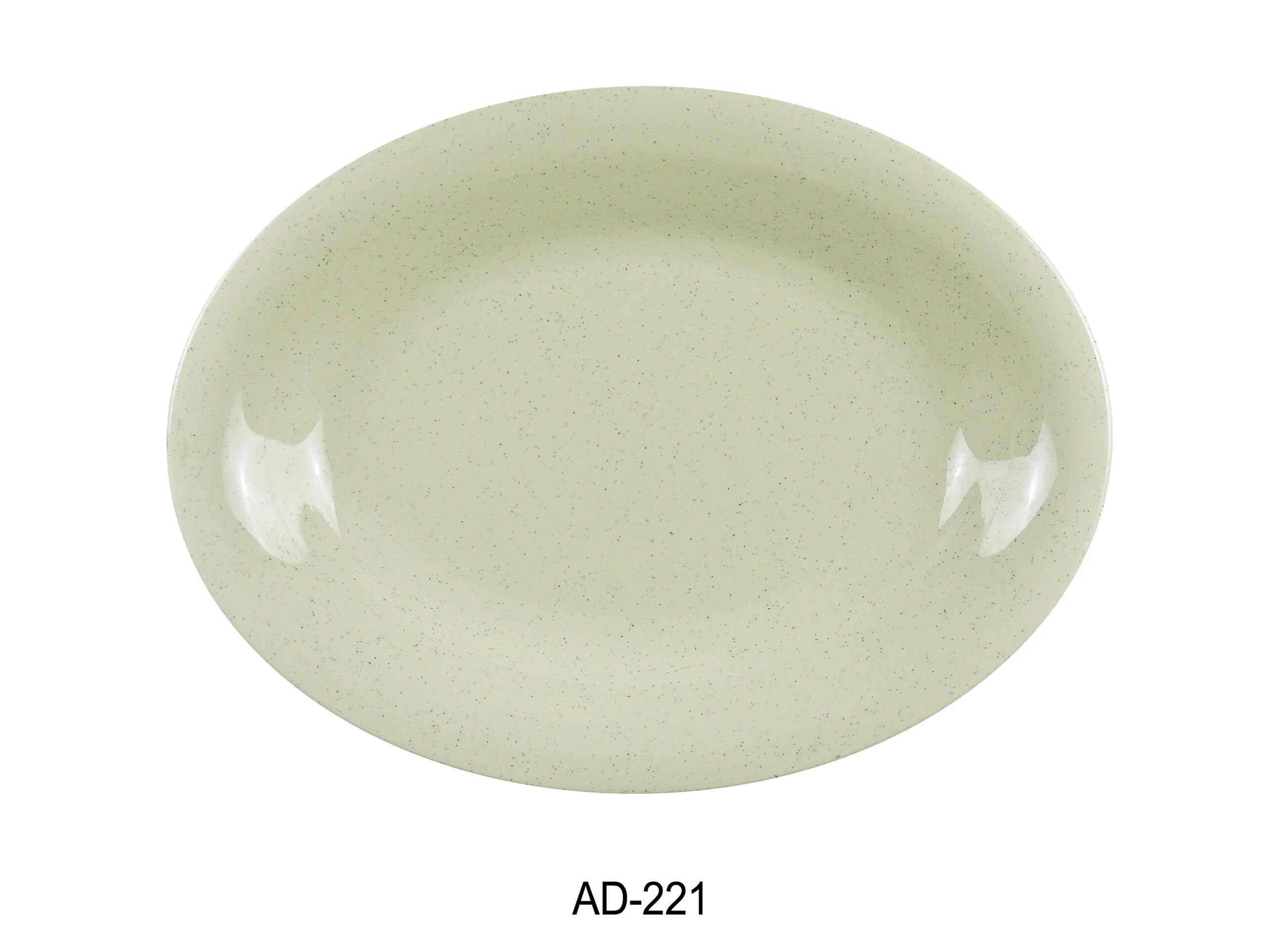 Yanco AD - 221 Ardis Oval Platter, 11.5"‚ Length, 8"‚ Width, 0.75"‚ Height, Melamine, Pack of 24