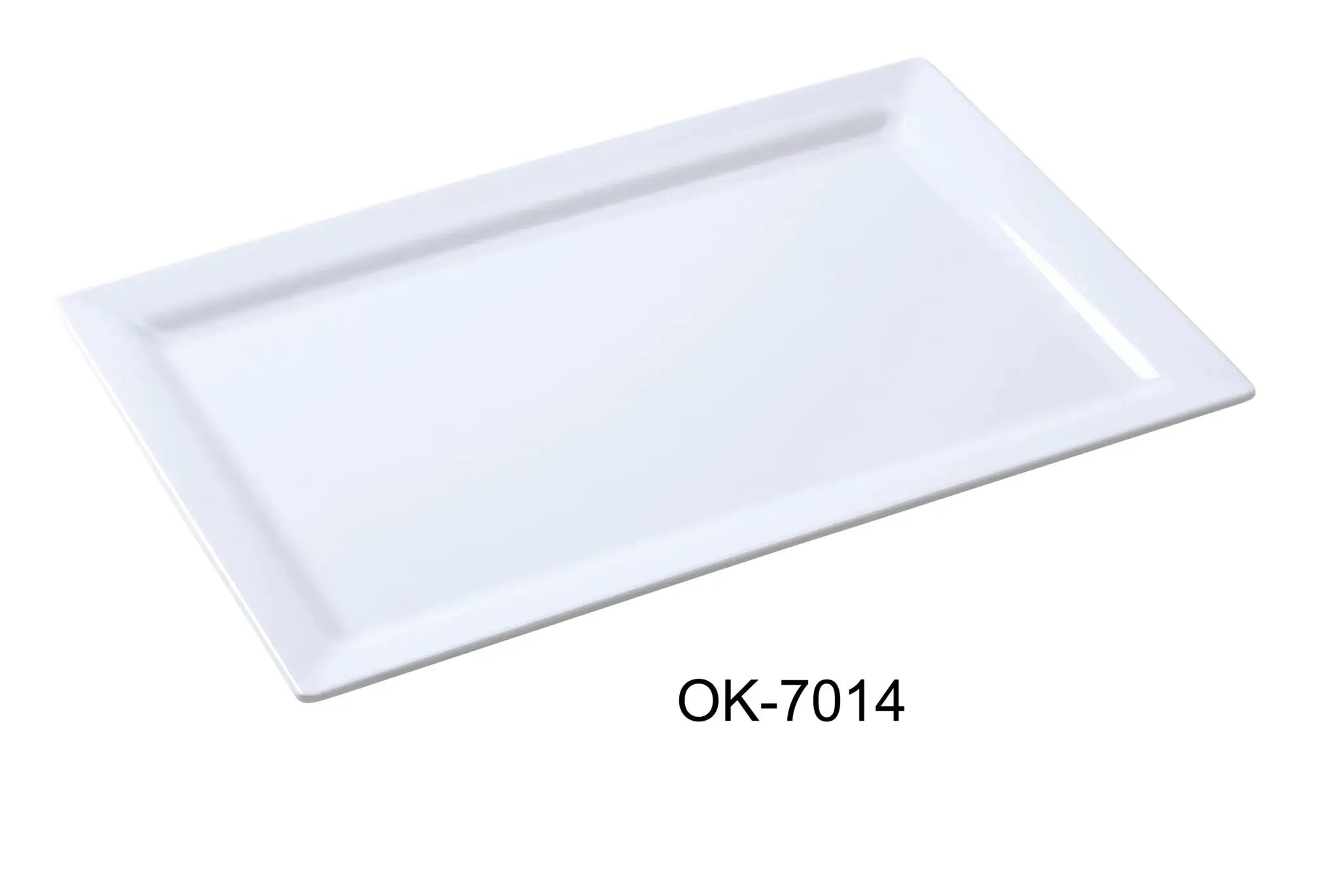 Yanco OK - 7014 Osaka - 2 Display Plate, Rectangular, 14"‚ Length, 7"‚ Width, Melamine, White Color, Pack of 12