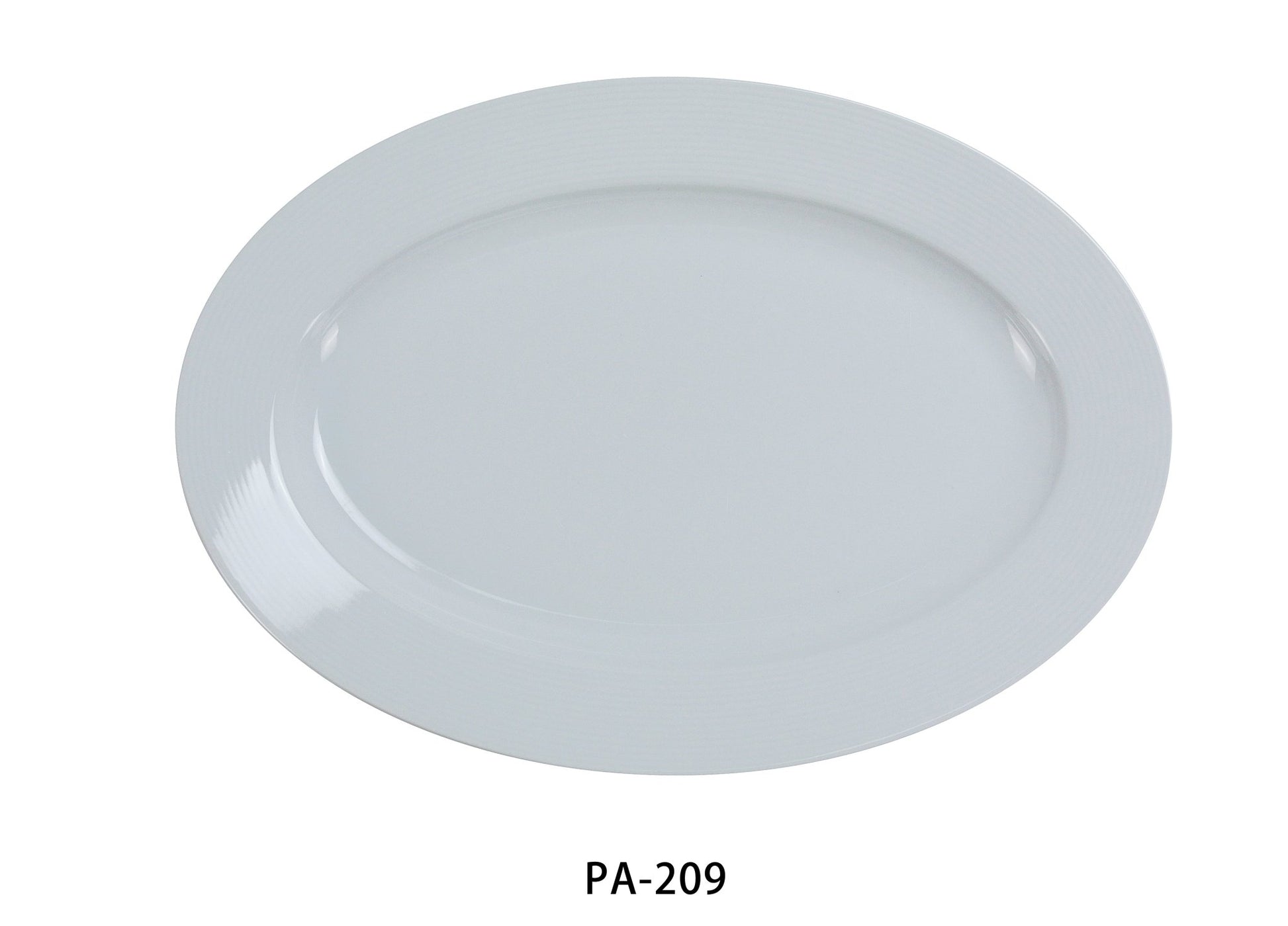 Yanco PA - 209 Paris 9 1/2" x 6 3/4" Oval Platter, China, Super White, Pack of 24