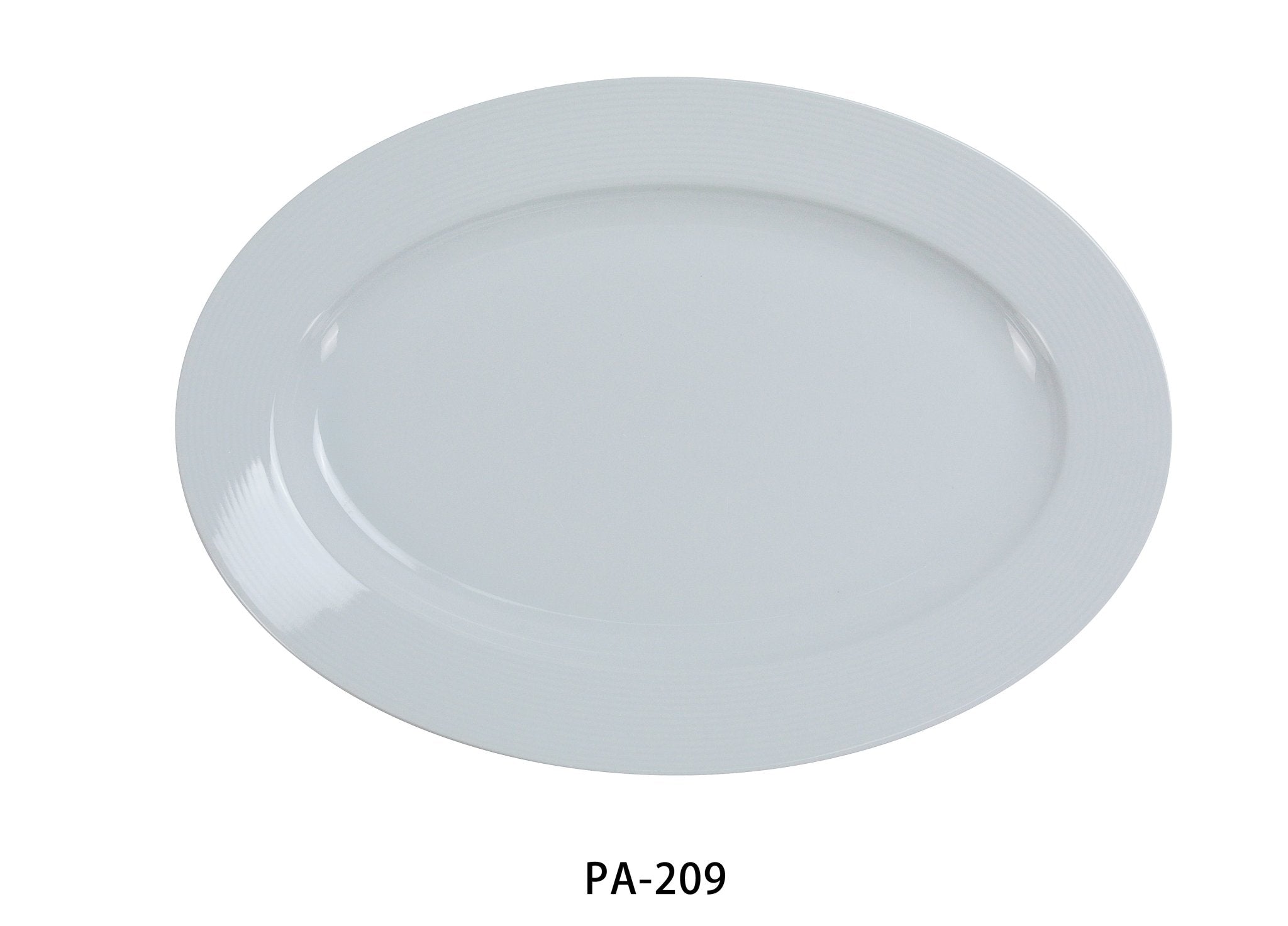 Yanco PA - 209 Paris 9 1/2" x 6 3/4" Oval Platter, China, Super White, Pack of 24