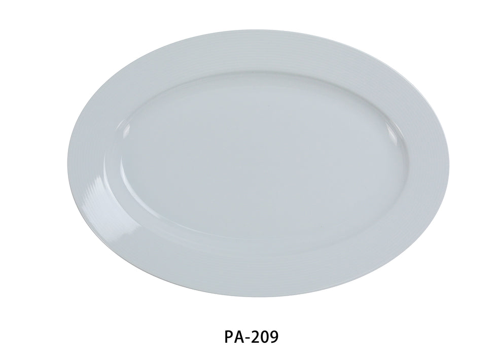 Yanco PA-209 Paris 9 1/2" x 6 3/4" Oval Platter, China, Super White, Pack of 24