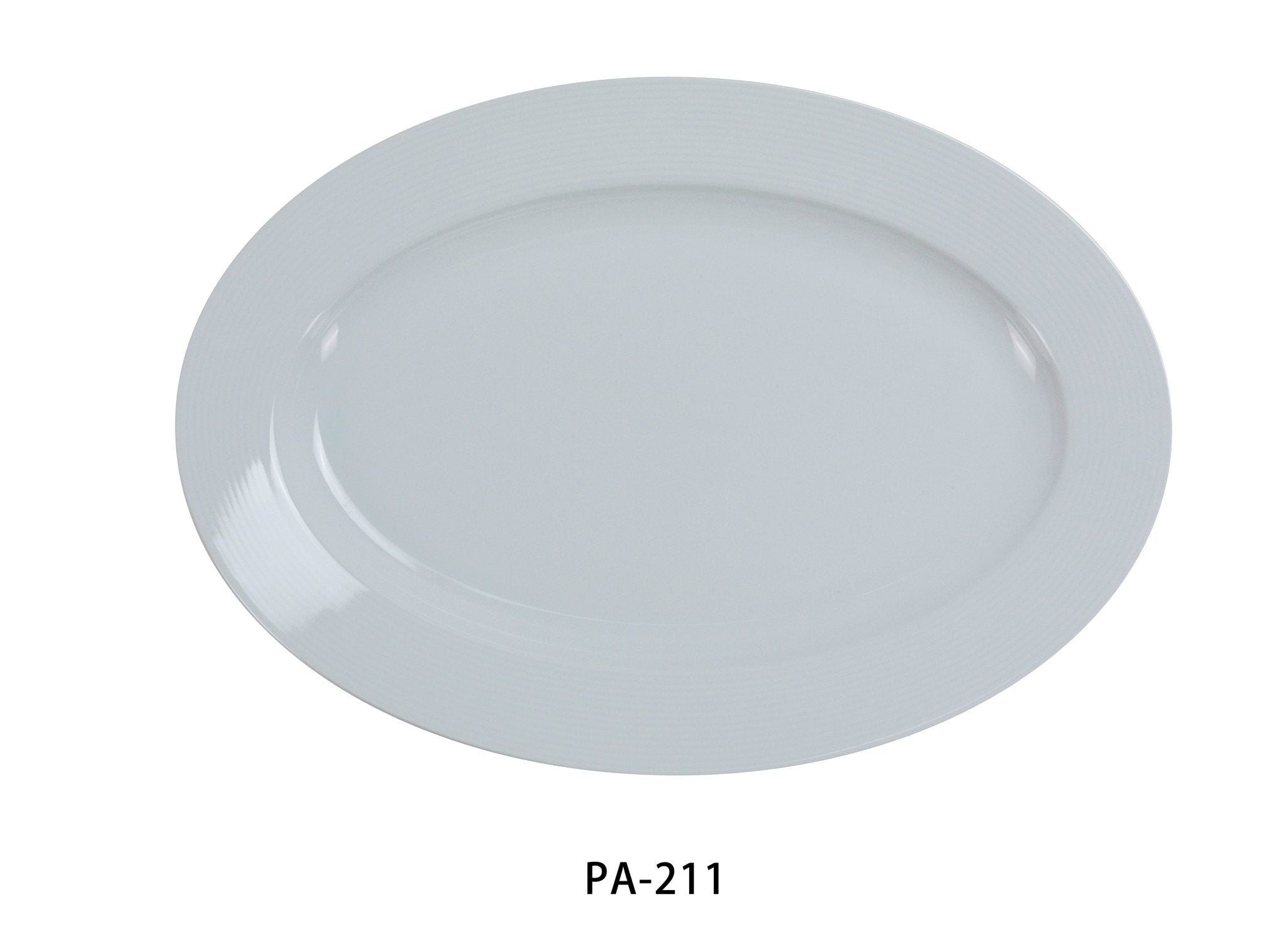 Yanco PA - 211 Paris 11 3/4" x 8 1/2" Oval Platter, China, Super White, Pack of 12