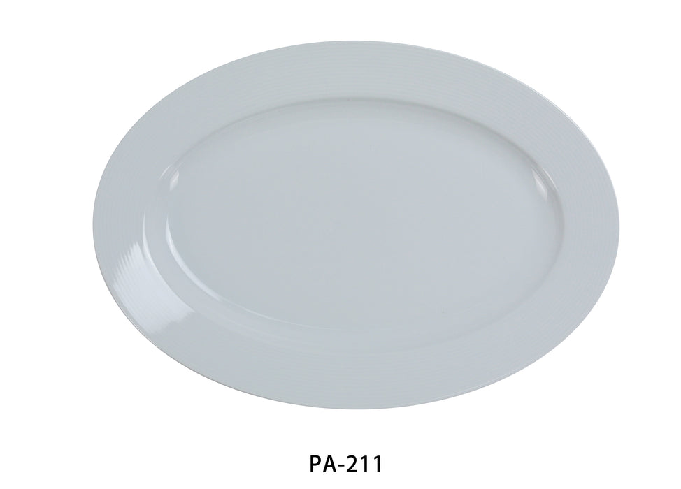 Yanco PA-211 Paris 11 3/4" x 8 1/2" Oval Platter, China, Super White, Pack of 12