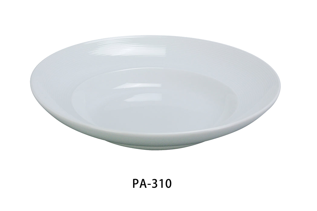 Yanco PA-310 Paris 10 1/2" x 2" Pasta Bowl, 18 Oz, China, Round, Super White, Pack of 12