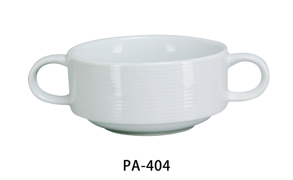 Yanco PA-404 Paris 4" Bouillon Cup with Handle, 10 Oz, China, Round, Super White, Pack of 36