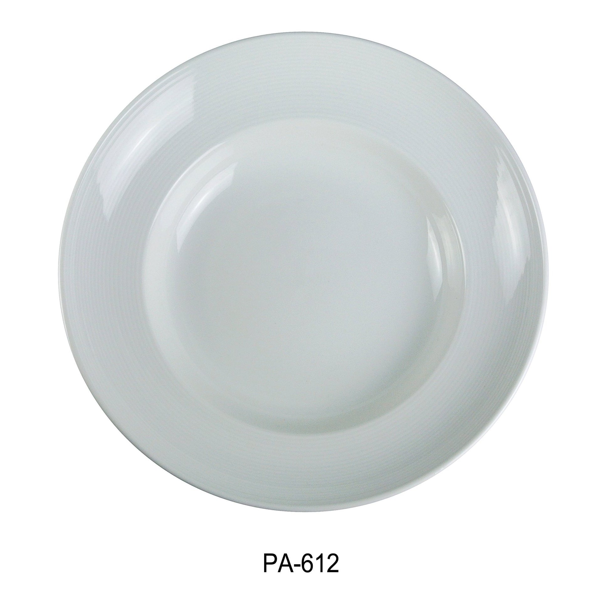 Yanco PA - 612 Paris 12" Dessert Plate, China, Round, Super White, Pack of 12