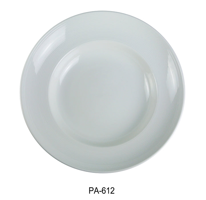 Yanco PA-612 Paris 12" Dessert Plate, China, Round, Super White, Pack of 12