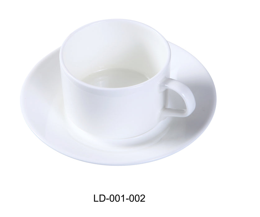 Yanco LD-001 London 6 oz Stackable Coffee/Tea Cup, 3″ Diameter, China, Bone White, Pack of 36
