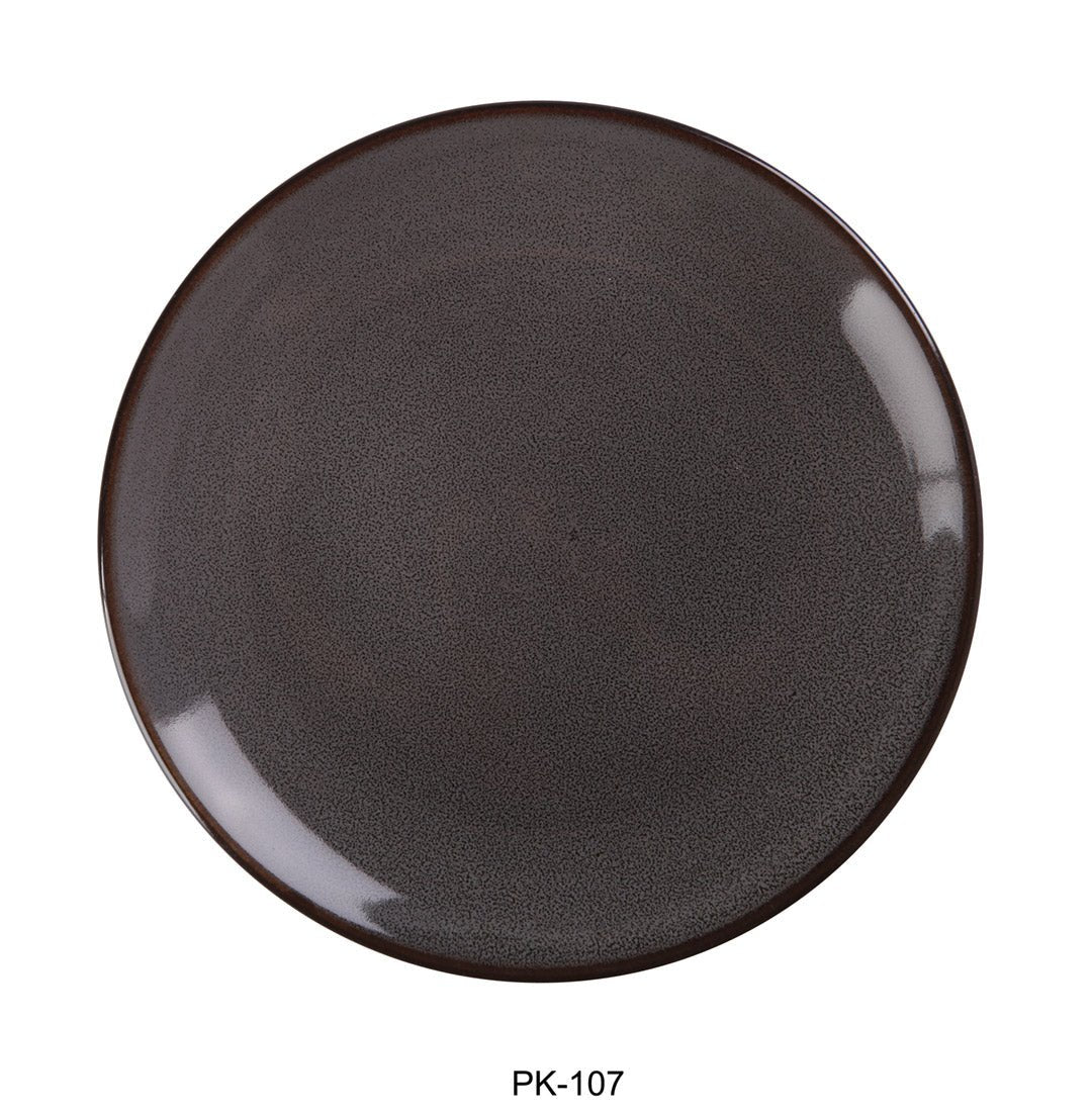 Yanco PK - 107 Peacock 7 1/4" x 3/4" Coupe Plate, China, Pack of 36