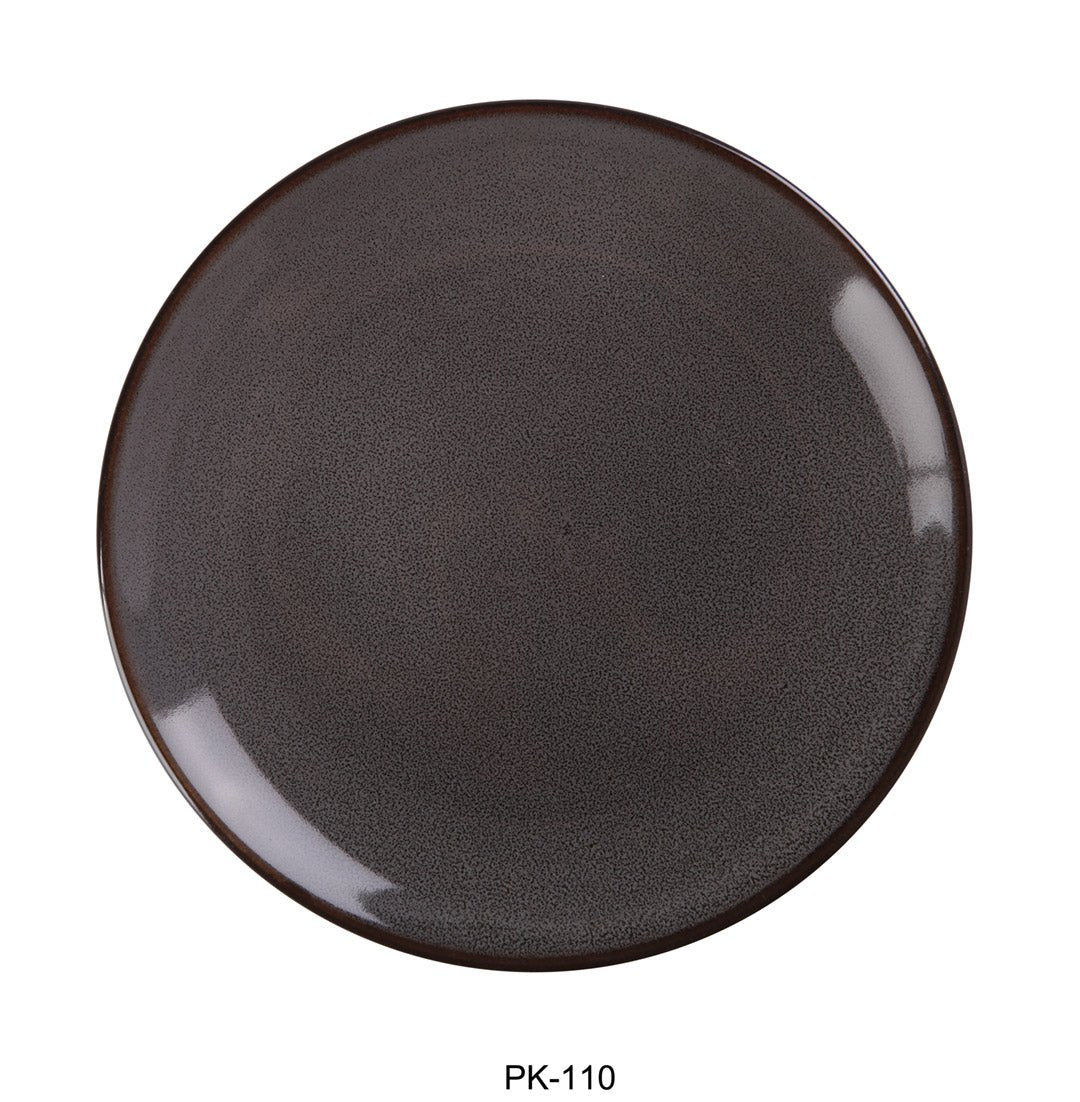 Yanco PK - 110 Peacock 10 1/2" x 1" Coupe Plate, China, Pack of 12
