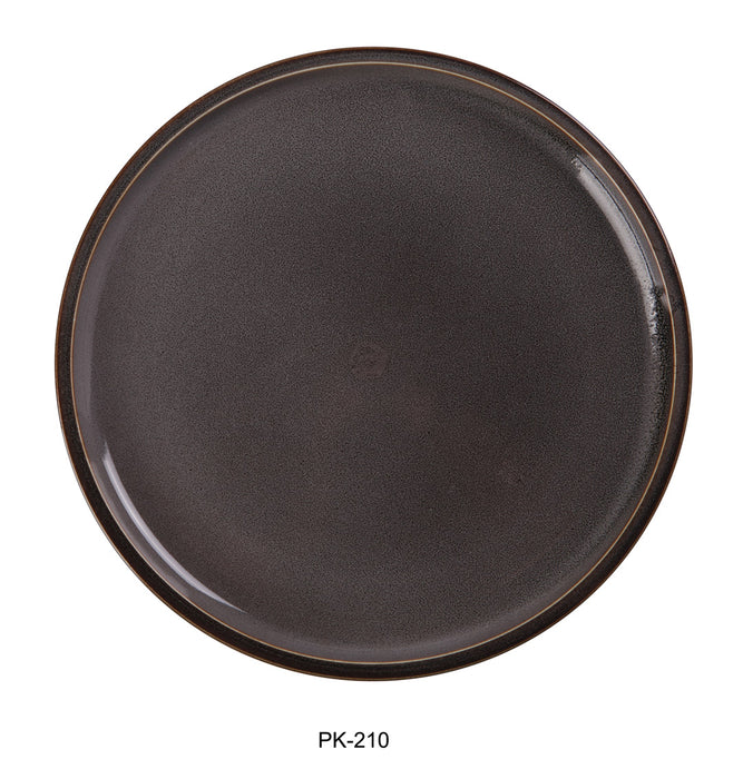 Yanco PK-210 Peacock 10" x 1" Round Plate with UPRIGHT Rim, China, Pack of 12